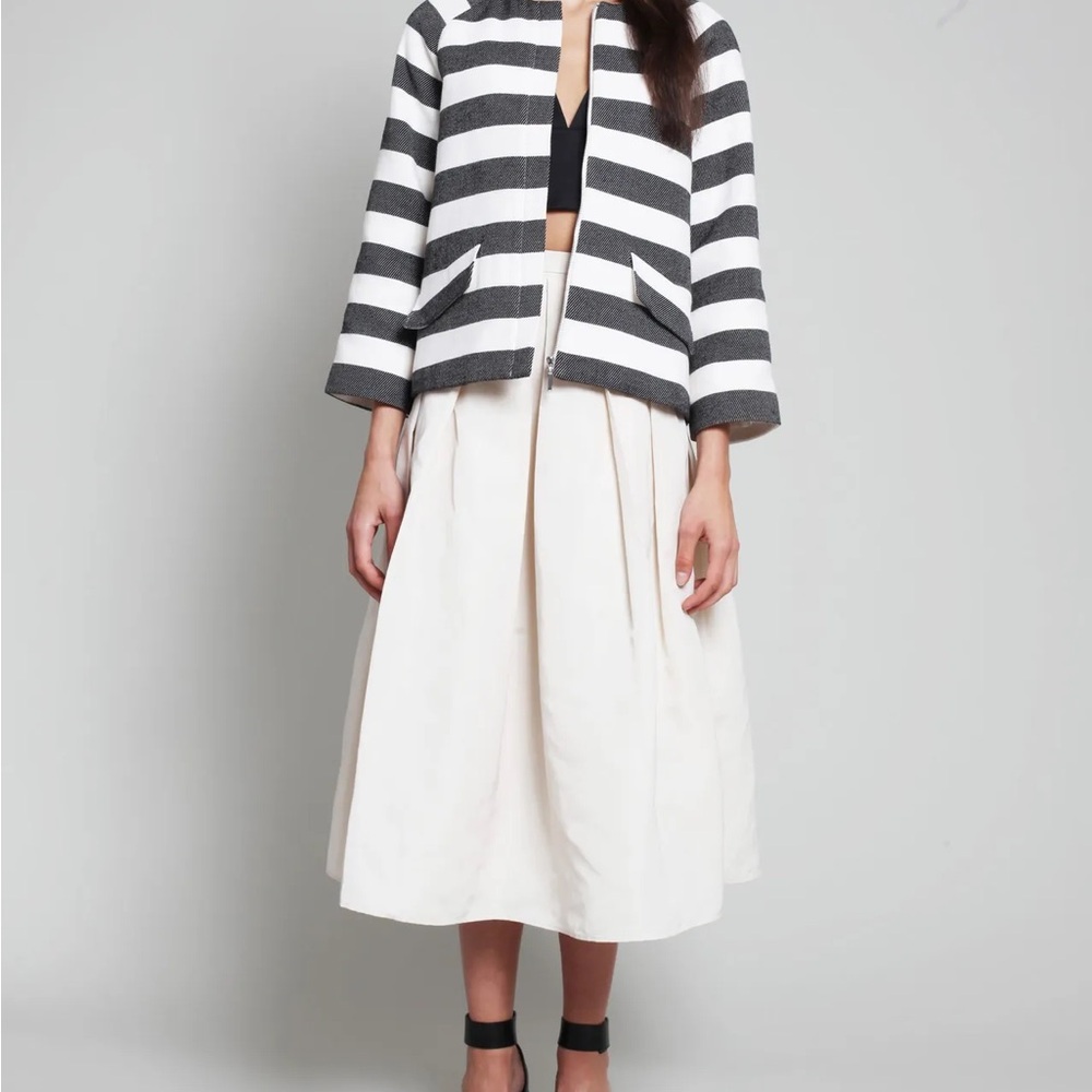 LORD & TAYLOR CREAM A LINE MIDI PLEATED SKIRT SIZE US 6 - Picture 4 of 9